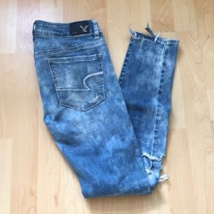 AE Acid Wash Distressed Skinny Jeans